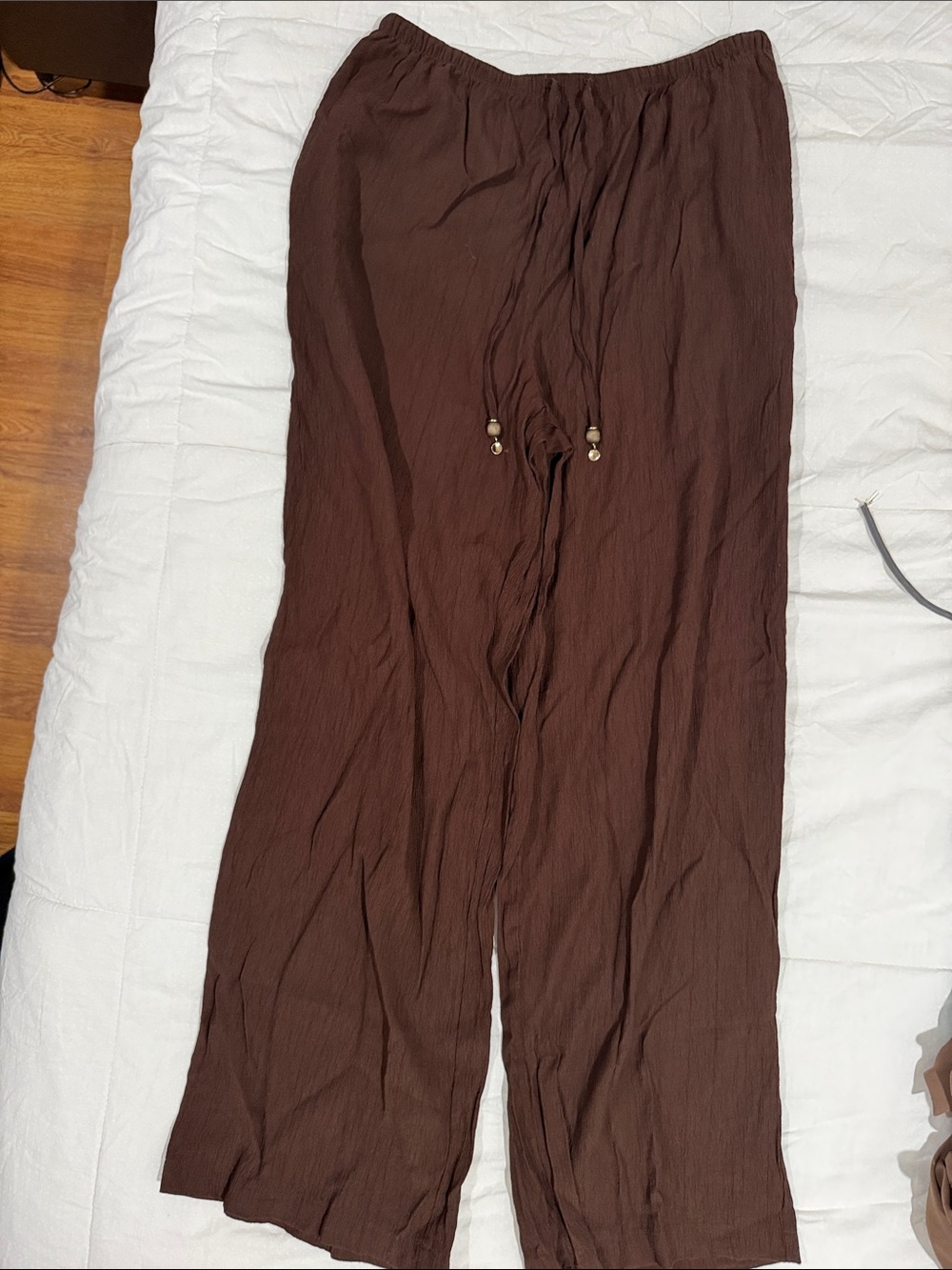 Zara Brown linen pants Drawstring Casual Pants